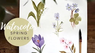 5 Easy Watercolor Spring Flowers For Beginners - Simple!!