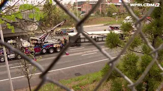 VIDEO NOW: Tractor-trailer rollover on I-95 in Pawtucket snarls morning commute