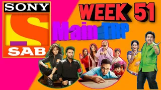 Sony SAB Week 51 Main TRP | SAB TV Week 51 Main TRP | Taarak Mehta, Wagle, Maddam Sir, Ziddi Dil