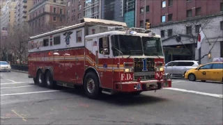 COMPILATION OF "FDNY RESCUE 1 ONLY" RESPONDING ON THE STREETS OF MANHATTAN IN NEW YORK CITY.  03