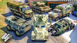 GTA V - Stealing Military Vehicles with Franklin! (Real Life Cars #96)