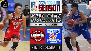 MPBL HIGHLIGHTS: VALENZUELA CLASSIC VS MANILA SV BATANG SAMPALOC SGA (MAY 17, 2024)