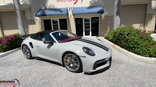 2021 PORSCHE 911 TURBO S CABRIOLET 992 IN CHALK WALKAROUND AND DRIVE POV BY DRIVING EMOTIONS