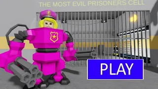 MECH POLICE GIRL BARRYS PRISON RUN! ( Obby ) #roblox #scaryobby #obby #pomni