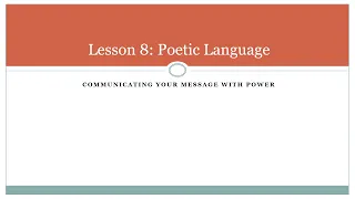 Young Writers Hymn Writing Workshop - Lesson 8: Poetic Language