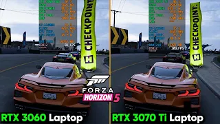 Forza Horizon 5 test on RTX 3060 Laptop vs RTX 3070 Ti Laptop (Ultra Settings, 1080p)