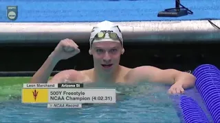 Leon Marchand breaks NCAA 500y record