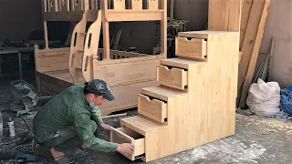 Ideas Smart Furniture Storage Bed Space Saving With Bedroom // DIY Smart Unique Stairs For Kids Bunk