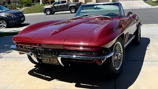 1967 Corvette Convertible Marlboro Maroon 327/300HP 4 Speed FOR SALE 951.348.5794