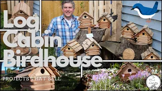 Woodworking projects that sell, Log Cabin Style Birdhouse DIY