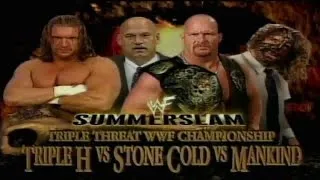 WWF SummerSlam 1999 Stone Cold Steve Austin (c) vs Triple H vs Mankind Full Match