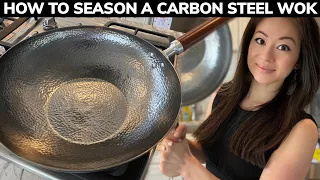 🍳 How to Season New Carbon Steel or Iron Wok | Master Star Wok Chinese/Asian Cooking | Rack of Lam