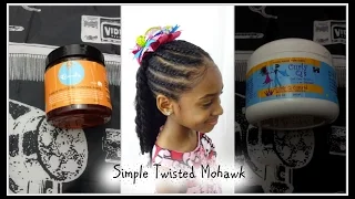 NATURAL HAIRSTYLE FOR KIDS/ SIMPLE TWISTED MOHAWK- PART 2 (CURLY Q'S)