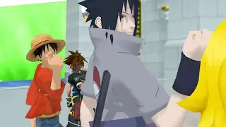 [MMD] sasuke, goku, luffy, peach & sora - swalla (official music video)