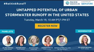 Webinar: Untapped Potential of Urban Stormwater Runoff in the United States