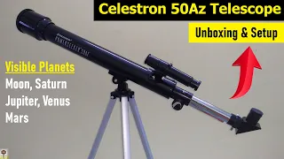 Celestron Powerseeker 50AZ Refractor Telescope Unboxing | Beginners Telescope for watching Planets