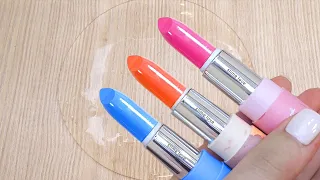 LIPSTICK SLIME Mixing Lipsticks into Clear Slime Satisfying Slime Videos #9