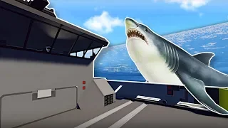 SHARKS SWARM SHIP DURING TSUNAMI!  - Stormworks Multiplayer Gameplay - Tsunami Survival