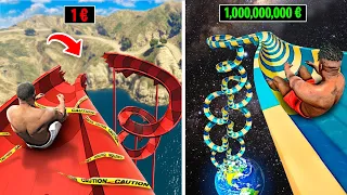 €1 VS €1,000,000,000 Waterglijbaan In GTA 5!