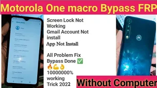 Motorola one macro XT2016-1 FRP || Google Lock Bypass Without Pc || Letest Trick 2022