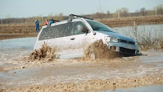 1мая. Toyota. УАЗ. Газ66. Нива. Утопили тойоту, сломали двигатель.