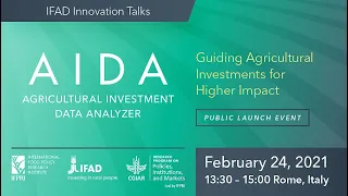 InnovationTalk#1 - Launch of the Agricultural Investment Data Analyzer (AIDA)