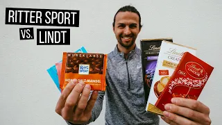 Americans Taste Test Europe's Most Popular Chocolates 🍫 Part 2 | Ritter Sport vs. Lindt