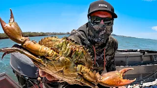 Solo GIANT CRAB Tinny Missions - COOKING ON A FIRE - Outback Australia