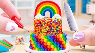 So Tasty Miniature Buttercream Rainbow Cake Recipe 🌈 Beautiful Birthday Cake Decorating