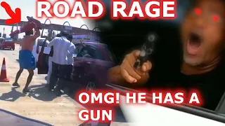 ROAD RAGE USA Mad man pointed gun to biker | Mirror smash & Epic moto madness moments 2021