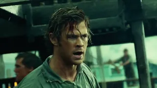 Chris Hemsworth, Tom Holland VS SPERM WHALE attacks! In the movie "In the Heart of the Sea" (2015)