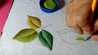 Pintura em tecido de folhas para iniciantes ,Parte 1