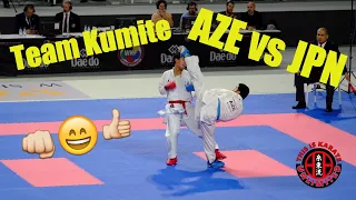 4K. Male Team Kumite AZE vs JPN.  World Championships WKF. Semifinal Kumite AZE vs JPN Spain 2018