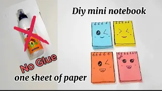DIY MINI NOTEBOOKS ONE SHEET OF PAPER WITHOUT GLUE