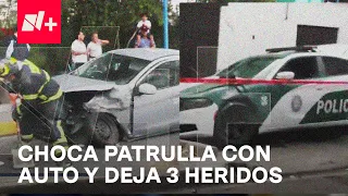 Patrulla choca con auto en la Gustavo A. Madero, hay tres heridos - Las Noticias