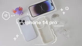 ENG) iphone 14 pro unboxing 🌷📦 . silver/256GB,iphone12 comparison,camera test,cute accessory + more