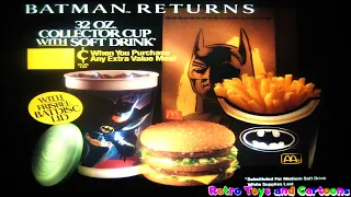 Batman Returns McDonald's Happy Meal Collector Cups Commercial Retro Toys and Cartoons