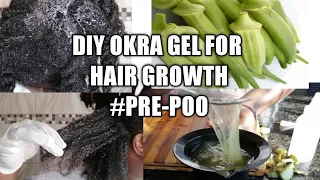 DIY Okra gel pre-poo for hair growth|repair damaged hair|remove dandruff for itchy Scalp|moisturize