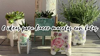 6 ideas to make plants pots with cans (english subtitles)