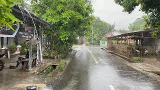 Heavy Rain in a Small Town Full of Residents | Rain Sounds To Relax