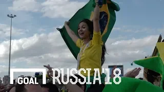 World Cup: Brazil fans celebrate their late win over Costa Rica