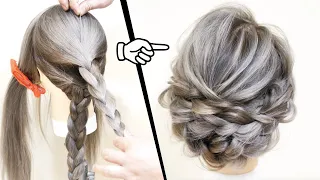 ☆三つ編みで作る簡単アップヘアアレンジ！４つの三つ編みをまとめるだけ！ベース巻きなし！髪が長い人にオススメ。