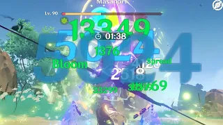 1000 EM Raiden Hyperbloom (33k dmg per seed lmao)