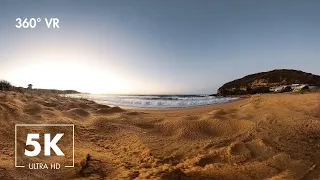 Relaxing Sunrise with Ocean & Wildlife Sounds - Virtual Nature 360° VR - 5K Ultra HD -