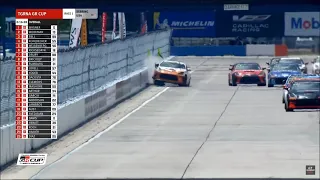 Toyota gr 86 hard restart crash into the wall at Sebring