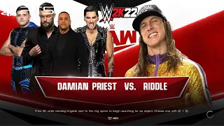 WWE 2K22 (PS5) - MATT RIDDLE vs DAMIEN PRIEST | RAW, SEPT. 26, 2022 (1080P 60FPS)