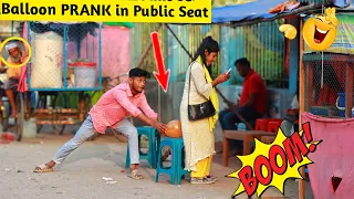 Popping Balloons PRANK on Cute Girls | Popping Balloon PRANK on Public Seat | Prank Video ComicaL TV