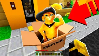 ADOPTO AL GATO CON BOTAS EN MINECRAFT 😱