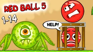 Red Ball 5 красный шарик 5 НОВЫЕ ПРИКЛЮЧЕНИЯ уровень 1-14 прохождение игры ред бол на андроид
