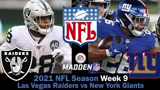 NFL 2021 Season - Week 9 - Las Vegas Raiders vs New York Giants - 4K - AllSportsStation